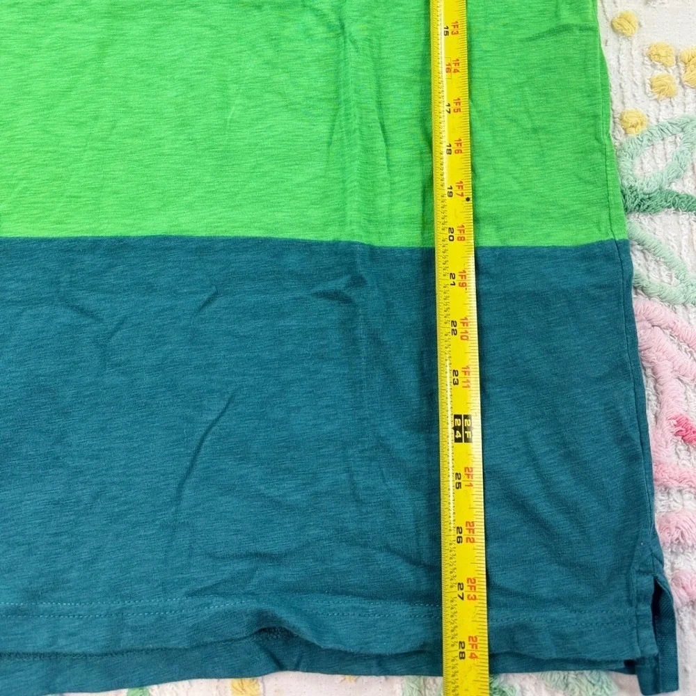 J.Crew Men's Colorblock Polo Shirt‎ XL Black Green Teal Short Sleeve Cotton
